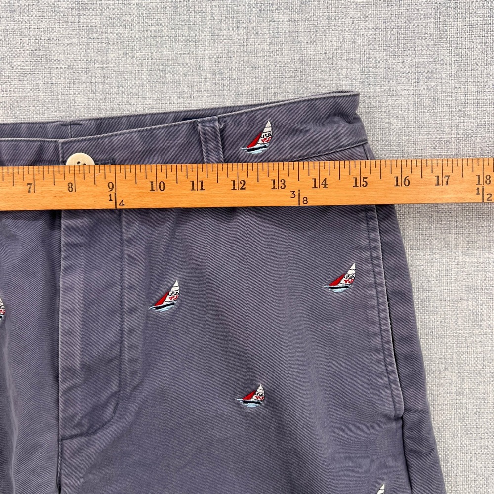Vineyard Vines Sailboat Embroidered Shorts Men 30 Gray/Blue Nautical Preppy - Picture 6 of 9